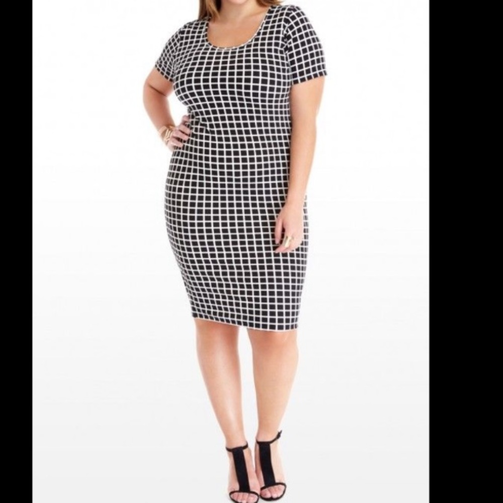 🖤FASHION TO FIGURE🖤WINDOWPANE OPEN BACK DRESS🖤